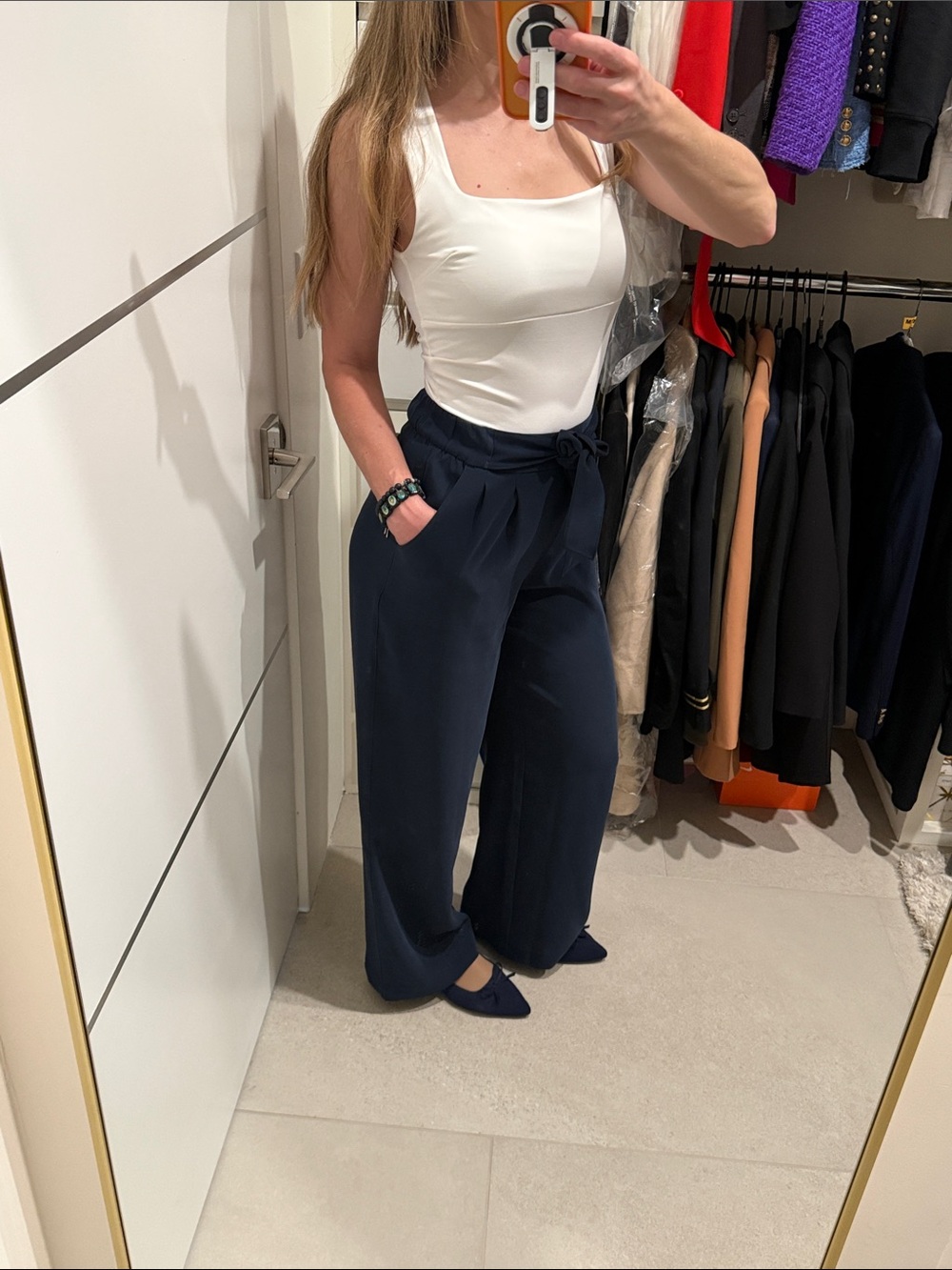 lululemon athletica Navy blue Wide-Leg Tie-Waist Pants